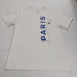 Jordan DM3092-100 Paris Men's White Short Sleeve Graphic T-Shirt Size Large
